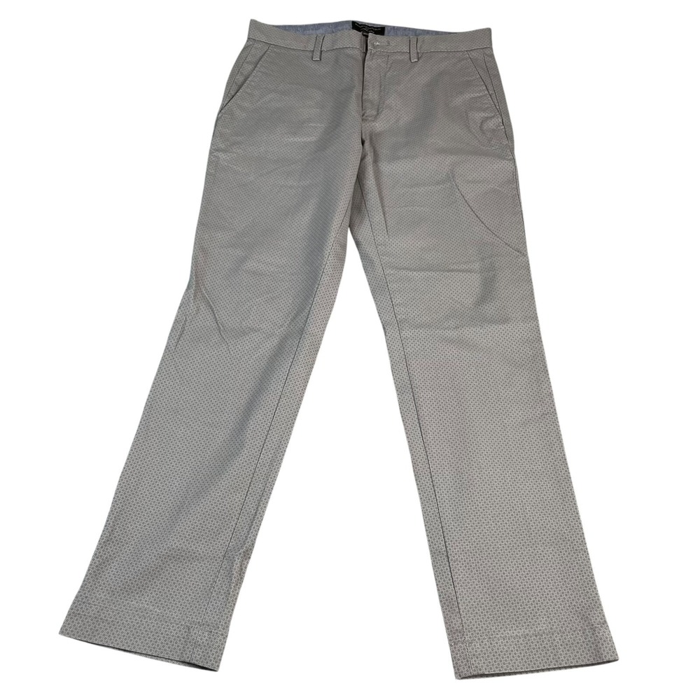 Banana Republic Mason Chino Pant 31x29 Paris Gray MicroPrint Cotton Stretch-READ